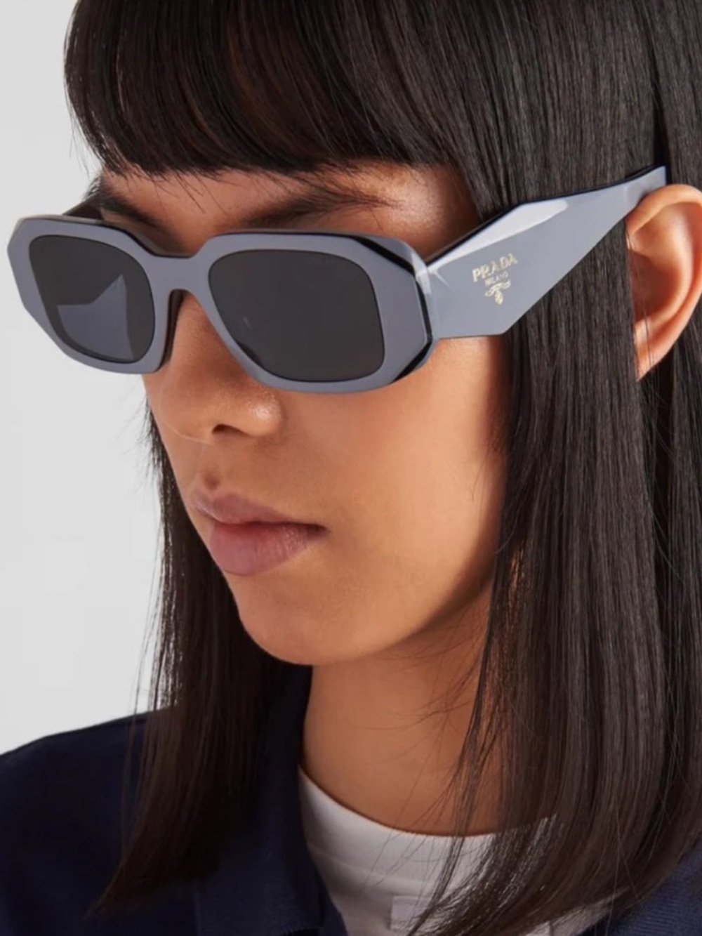Rare Prada Women's Slate Blue Geometric Sunglasses